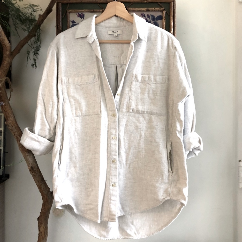 Madewell Button Down Workshirt in Oatmeal Grey